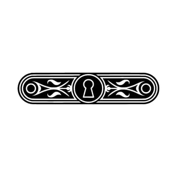 Ornate Black White Keyhole , Vintage-Inspired Decorative Element vector