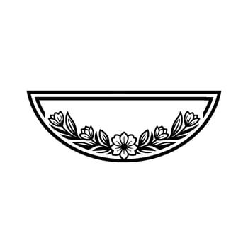 Floral Semi-Circle Frame, Minimalist , for Invitations Branding vector