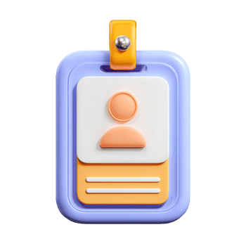 3D Rendered Identity Badge Card with Clip on transparent background rendered png