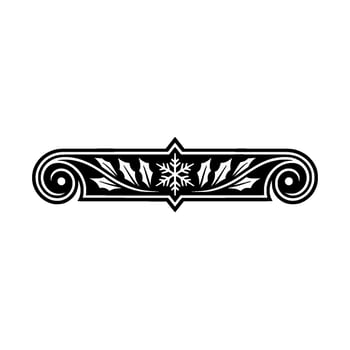 Elegant Christmas Snowflake Ornament , Black and White vector