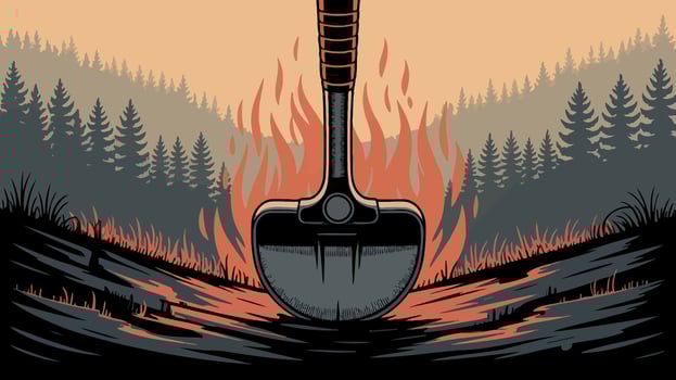 National Wildland Firefighter Day Forest Tool Flames Tribute Illustration concept vector
