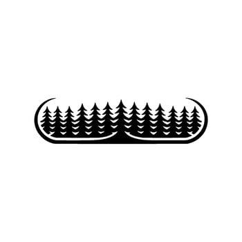 Minimalist Forest Emblem Evergreen Trees in a Simple Oval vector