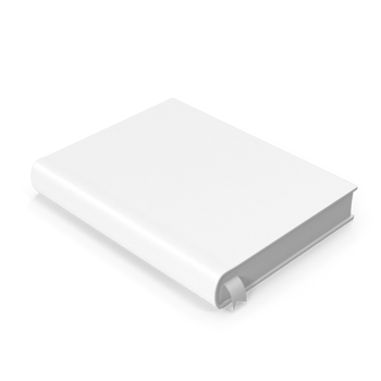 Blank book cover mockup, layout design with shadows for branding png