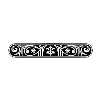Elegant Snowflake Border - Black and White, Decorative Element vector