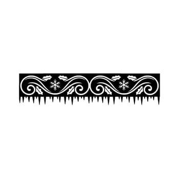 Black and White Christmas Border Winter Holiday Ornament vector