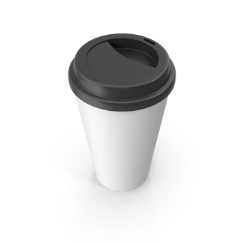 Coffee cup with lid on transparent background png