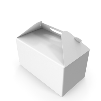 Blank Cardboard Carry Box Packaging, for Mockup on transparent background png