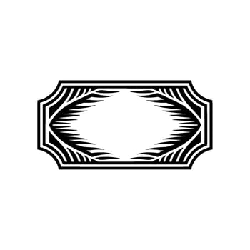 Elegant Black and White Frame with Decorative Foliage, Minimalist vector