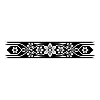 Elegant Floral Border in- Black, and White vector