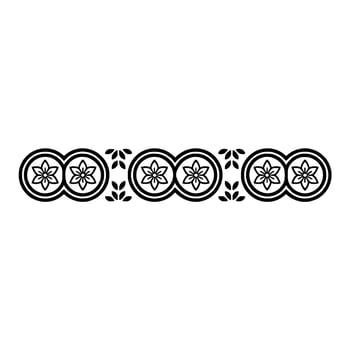 Floral Pattern Border, Minimalist , Black and White vector