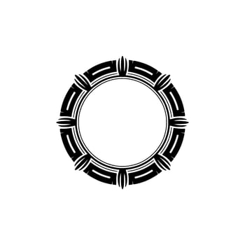 Minimalist Black White Circular Frame , Art Deco Style vector