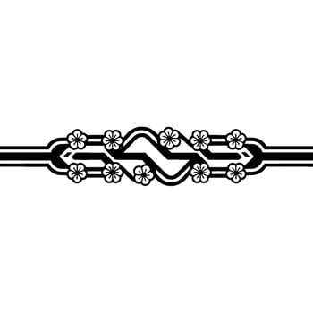 Japanese-inspired Floral Ornament, Minimalist on White vector