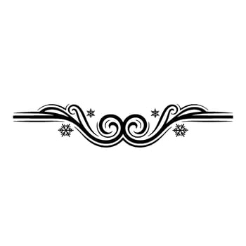 Elegant Winter Swirl Border with Snowflakes vector