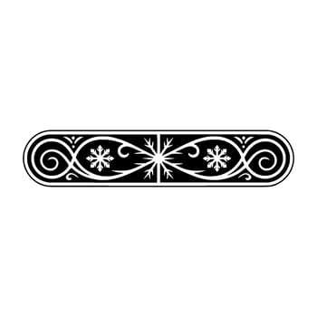 Elegant Black and White Ornamental Winter Border vector