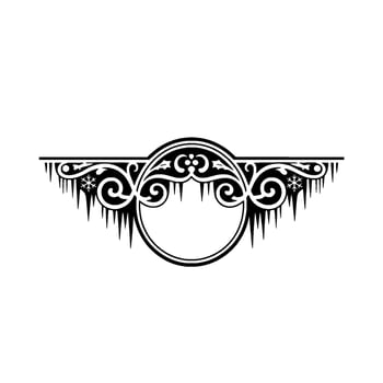 Ornate Winter Emblem with Icicles and Snowflakes vector