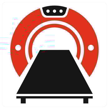 MRI icon concept in red color vector