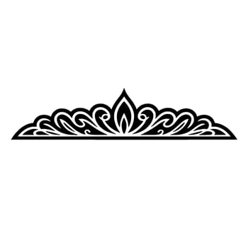 Elegant Black Tiara Silhouette on White Background vector