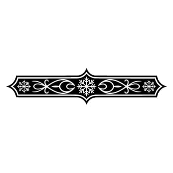 Decorative Winter Snowflakes Swirls Border, Minimalist Black White vector