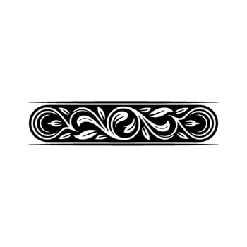 Elegant Black- and White Floral Border on White Background vector