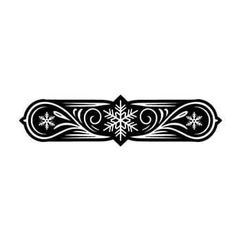 Elegant Winter Snowflake Scroll Border Black and White vector