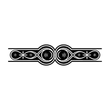 Elegant Black White Winter Border, Snowflakes, Ornate vector