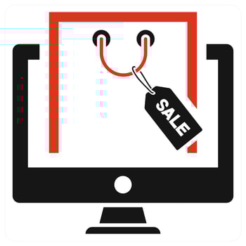 Online Sale icon concept in red color vector