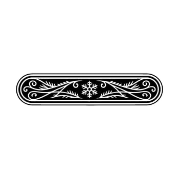 Elegant Black and White Snowflake Border , Illustration vector