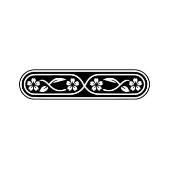 Elegant Floral Border Element - Black White, Ornamental, Isolated vector
