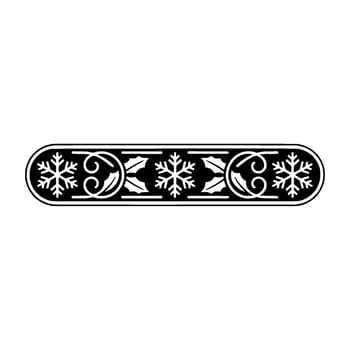 Black White Christmas Ornament Decorative Border Element vector