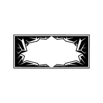 Geometric Emblem Frame, Minimalist Black and White vector
