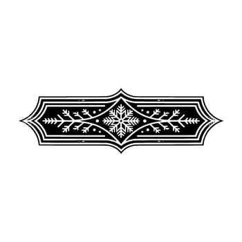 Elegant Black White Winter Snowflake Ornament vector