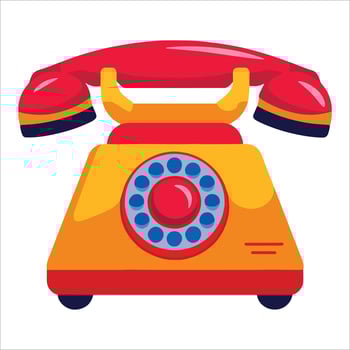 Retro telephone icon . Vintage communication device illustration. vector