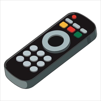Remote control . Cinema symbol illustration for TV and entertainment themes. vector