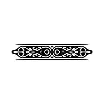 Elegant Black Ornament Border on White Decorative vector
