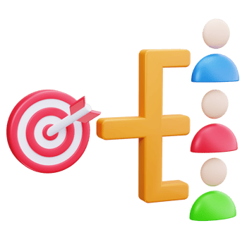 3D Icon Conversion Funnel Process png