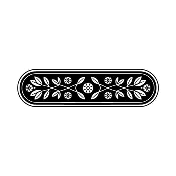 Elegant Black and White Floral Ornament on Light Gray Background vector