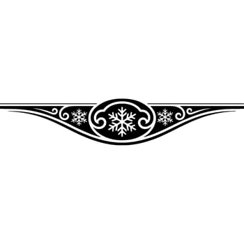 Elegant Winter Ornament Border with Snowflakes - Black White vector