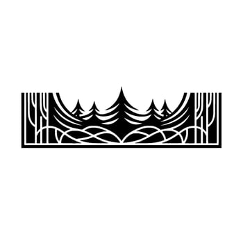 Elegant Black and White Forest Silhouette vector