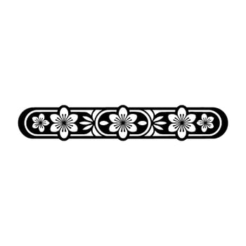 Elegant Japanese Floral Border Black Silver Sakura vector