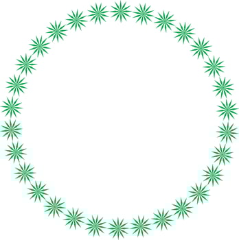 Circular green floral frame design element for decoration vector
