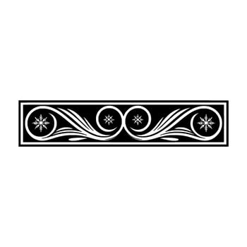 Elegant Winter Scroll Border Black White Snowflake vector