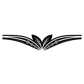 Elegant Floral Border , Black and White, Minimalist, Decorative Element vector
