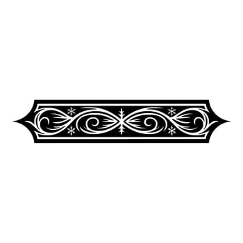 Ornamental Black White Border with Swirls Snowflakes vector