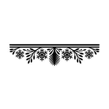 Elegant Winter Border with Snowflakes and Foliage vector