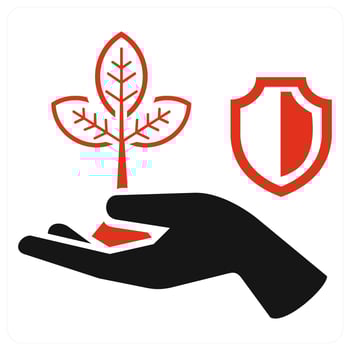 Protect nature icon concept in red color vector