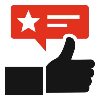 Reviews icon concept in red color vector
