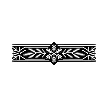 Minimalist Winter Border Snowflake Fir vector
