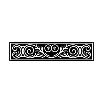 Elegant Winter Border Ornate Black White with Snowflakes vector