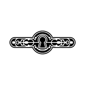 Art Deco Keyhole Ornament Black White for vector