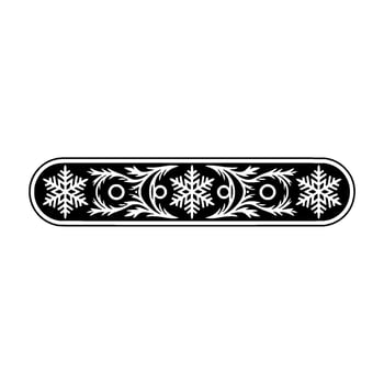 Elegant Black and White Snowflake Border for Winter Holiday Decor vector